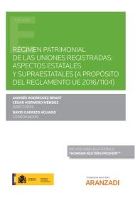 Cover von Régimen patrimonial de las uniones registradas: aspectos estatales y supraestatales (a propósito del Reglamento UE 2016/1104) (Papel + e-book)