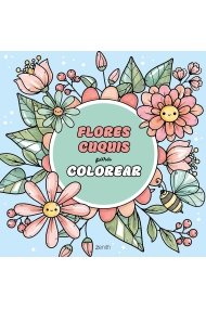 Cubierta de Flores cuquis para colorear