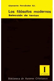 Coberta de Los filósofos modernos. Selección de textos. I: De Descartes a Kant