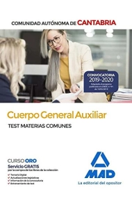 Cover von Cuerpo General Auxiliar de la Comunidad Autónoma de Cantabria. Test de Materias Comunes