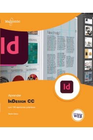 Cubierta de Aprender InDesign CC con 100 ejercicios prácticos