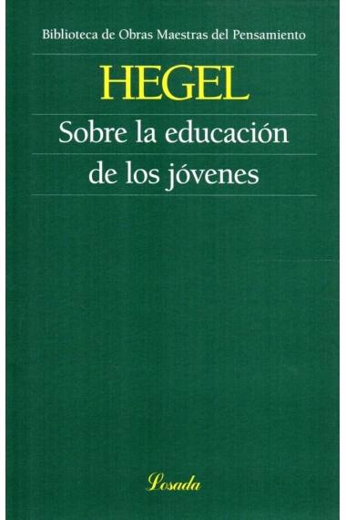 Cubierta de Sobre la educación de los jóvenes — Friedrich Hegel