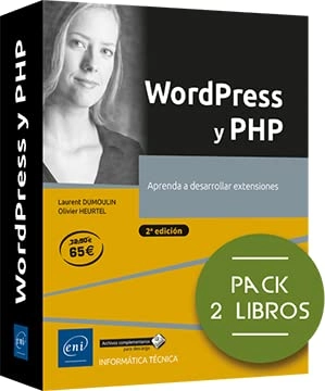 Cubierta de WordPress y PHP - Pack de 2 libros: Aprenda a desarrollar extensiones (2ª edición) — Laurent Dumoulin y Oliver Heurtel