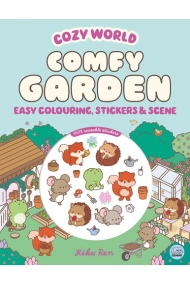 Cover von Cozy World Comfy Garden: Easy Colouring and Sticker Scene for Teens, Young Adults and Adults