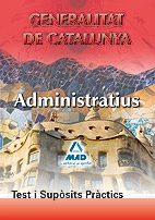 Cubierta de Administratius de la generalitat de catalunya. Test i supósits prátics