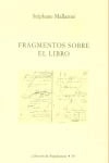 Cubierta de FRAGMENTOS SOBRE EL LIBRO