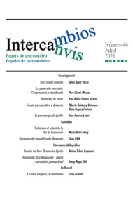 Coberta de Intercambios./Intercanvis.   Papeles de psicoanálisis / Papers de psicoanalisi.Número 46 Julio 2021