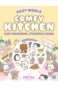 Cover von Cozy World Comfy Kitchen: Easy Colouring and Sticker Scene for Teens, Young Adults and Adults